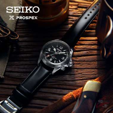 SEIKO Prospex SPB379 Seiko SPB379J1 Alpinist GMT Black Dial Black Leather Strap Original Garansi Res