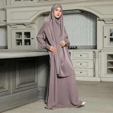 Lozy Hijab - Sabiya Abaya Lozy X Cut Syifa (Abaya Gamis Haji dan Umrah Bahan Cooltech) Dusty Purple