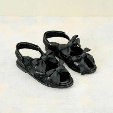 Dianable - Hanna Black Flat Sandal Wanita 37 Black