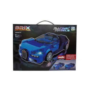 Mainan Emco Brix Racing Rebels 01 Blue Zoom X