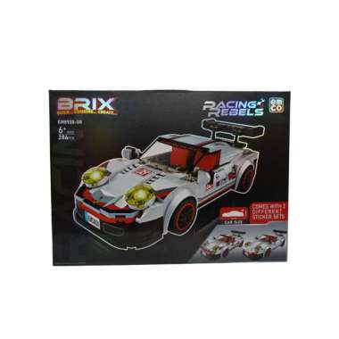 Mainan Emco Brix Racing Rebels 08 Silver Adrenaline