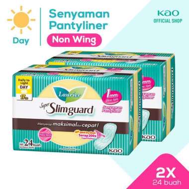 SMG/JOG/SOLO - Laurier Super Slim Guard Pantyliner Day Non Wing 17 cm 24s - Twin Pack