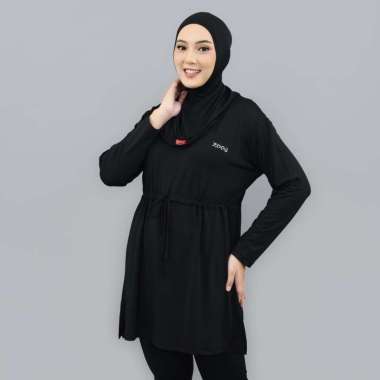 Zeea Tunik Sporty Aaminah Baju Olahraga Muslimah Kekinian L/XL Hitam