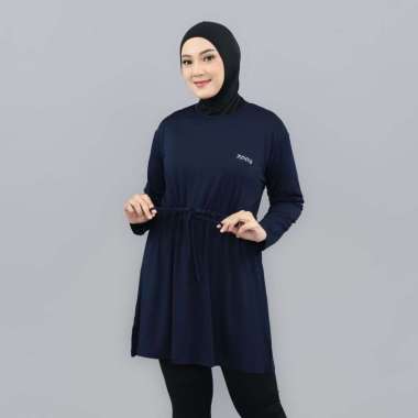 Zeea Tunik Sporty Aaminah Baju Olahraga Muslimah Kekinian L/XL Navy