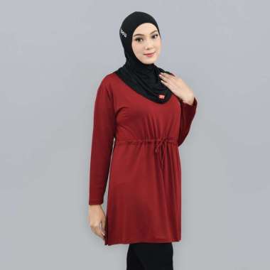 Zeea Tunik Sporty Aaminah Baju Olahraga Muslimah Kekinian L/XL Maroon