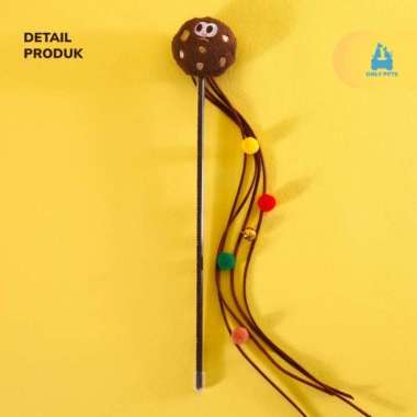 ONLY PETS Cookie Cat Teaser Tongkat Boneka Mainan Kucing Bentuk Kue Cookie