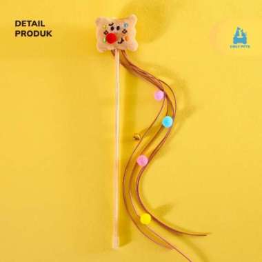 ONLY PETS Cookie Cat Teaser Tongkat Boneka Mainan Kucing Bentuk Kue Toast