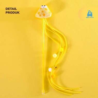 ONLY PETS Cookie Cat Teaser Tongkat Boneka Mainan Kucing Bentuk Kue Cheese