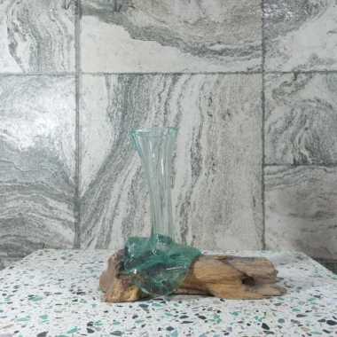 Vas Bunga Kaca Tiup Akar Kayu Dekorasi Pajangan Interior, Model Model 1