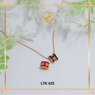 LIONTIN EMAS WANITA MODEL TERBARU WARNA MERAH DAN HITAM EMAS ASLI EMAS MUDA KADAR 8K (375) LIONTIN T