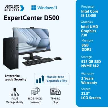 ASUS SFF ExpertCenter D500SE-580500033W Intel Core i5-13400 8GB 512GB, Windows 11 HOME + LCD Monitor