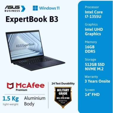 ASUS ExpertBook B3 Flip B3402FBA-EC7850WS Intel Core i7-1255U 8GB 512GB SSD Win 11 Home With optiona