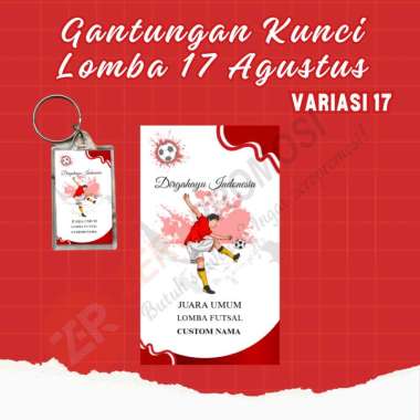 Gantungan Kunci Akrilik Lomba 17 Agustus Custom Nama & Foto Desain 17