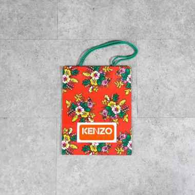 Tas PAPER BAG KENZO FLOWER RED MEDIUM 100% ORIGINAL size M