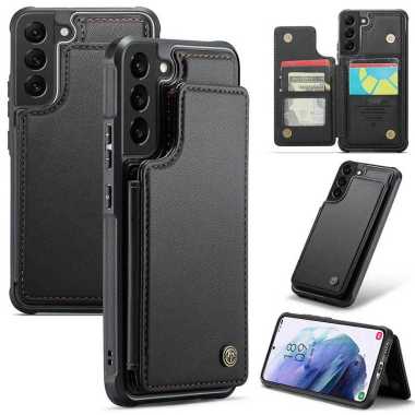 Caseme C22 Leather Case Samsung Galaxy S21 - Card Slot Flip Stand Holder Cover Casing TPU PU Shock P