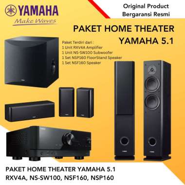 Paket Home Theater Yamaha 5.1 RXV4A RXV-4A RXV 4A Amplifier NSSW100 NS-SW100 NS SW100 Subwoofer NSF1