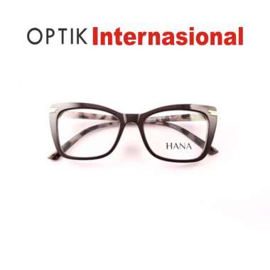 Kacamata HANA HN002 Frame Cateye Fashion Executive Muda Black/Gold