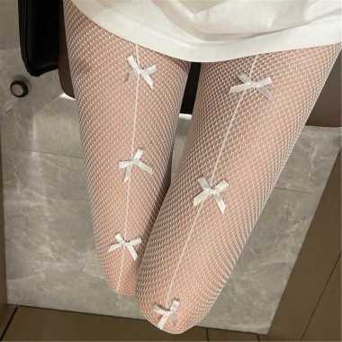 Stocking Pita Jala Sexy Cute Ribbon / Stocking Overknee Transparan Jaring2 Pita Cantik / Stoking Ove