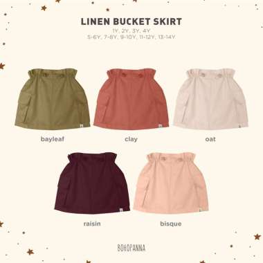 BOHOPANNA - LINEN BUCKET SKIRT - ROK ANAK 4Y RAISIN