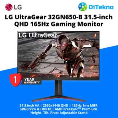 LG UltraGear 32GN650-B 31.5-inch QHD 165Hz Gaming Monitor