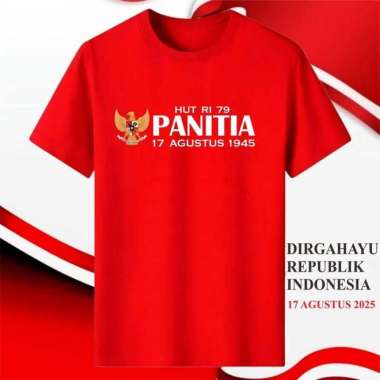 Kaos Distro Panitia 17 AGUSTUS 2025 Dirgahayu Hut Ri 80 th XXL MERAH ( PANITIA )