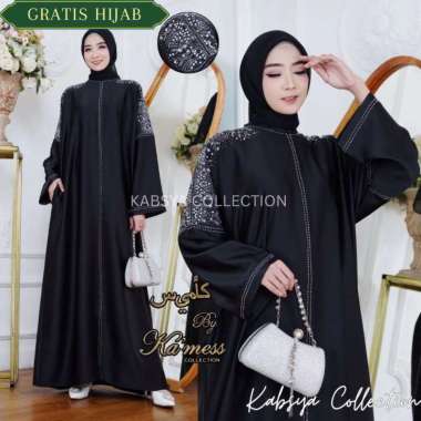 ABAYA MEWAH BAMBOO SILK SAIDAH Basic Syari Kabsya Abaya Gamis Hitam Kaftan Saudi / Abaya Bamboo Silk