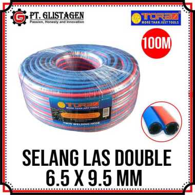 Tora Selang Las Double Oksigen LPG Selang Las Karbit Carbide Twin Welding Hose Oxygen Lpg - 1 Roll /