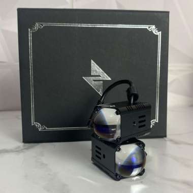 SABER SR1 NANO - S NEW BLUE LENS LED PROJECTOR MOBIL LAMPU PROJIE MINI LED BERGARANSI Putih-Putih