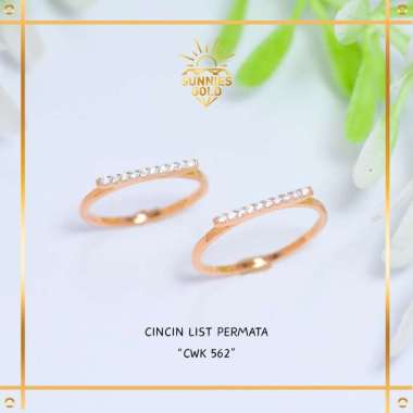 CINCIN LIST PERMATA FULL PUTIH TERBARU EMAS ASLI EMAS MUDA KADAR 6K (300) & 8K (375) CINCIN PERMATA 
