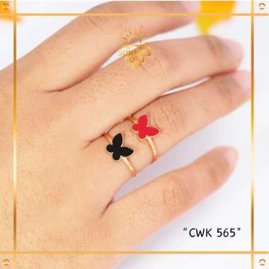 CINCIN WANITA MODEL KUPU-KUPU TANPA PERMATA EMAS ASLI EMAS MUDA KADAR 6K (300) & 8K (375) CINCIN KUP
