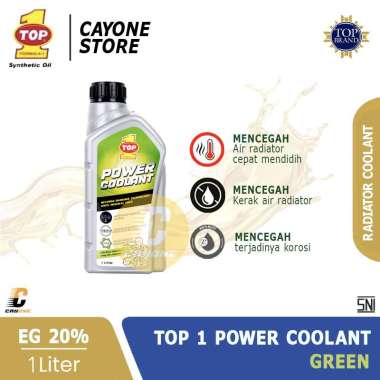 TOP 1 TOP1 Radiator Power Coolant 20% Anti Rust & Corrosion - Air Radiator Mobil 1 Liter Hijau