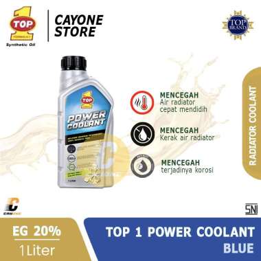 TOP 1 TOP1 Radiator Power Coolant 20% Anti Rust & Corrosion - Air Radiator Mobil 1 Liter Biru