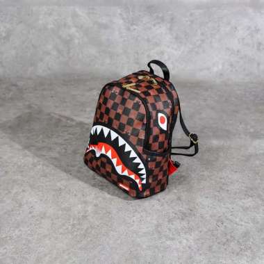 Tas SPRAYGROUND THE HIDEOUT CHECKER BROWN MINI BACKPACK 100% ORIGINAL 31X26X13CM