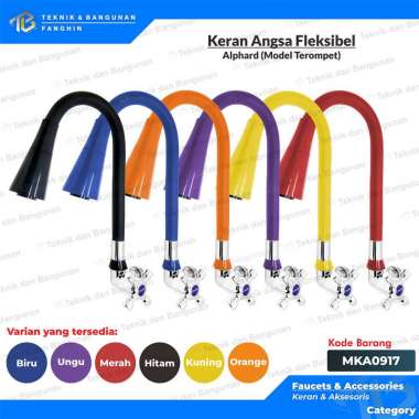 Kran Air Angsa Fleksibel Wastafel Keran Cuci Piring Dalam Dinding Warna Ukuran 1/2" inci Alphard Ung