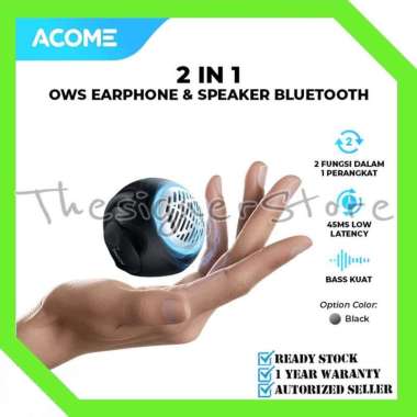 ACOME A21 TWS Earphone and Speaker Bluetooth 5.4 2 in 1 Multifungsi Low Latency 45ms - Garansi Resmi