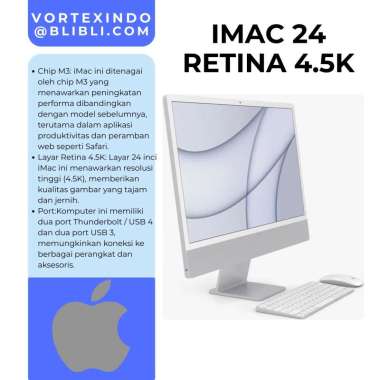 IMAC 24 Retina Display 4.5K Ram 16GB 1TB SSD M3 Processor Garansi Resmi Apple Kapasitas 16GB|1TB SSD
