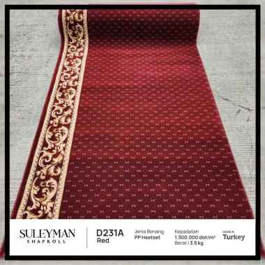 PT. GMI - Karpet Sajadah Masjid Roll Tebal 15mm Suleyman Warna Merah Bintik / Karpet Masjid / Karpet