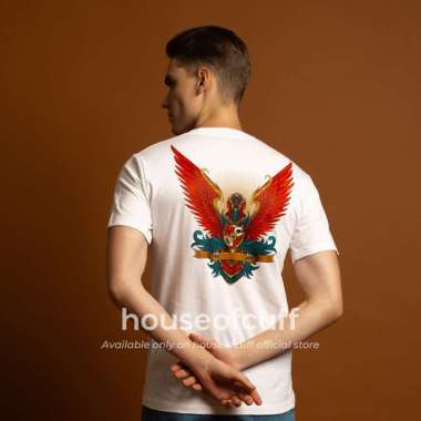 Houseofcuff Kaos Lengan Pendek Katun Kombed 30s Garuda Pancasila putih M