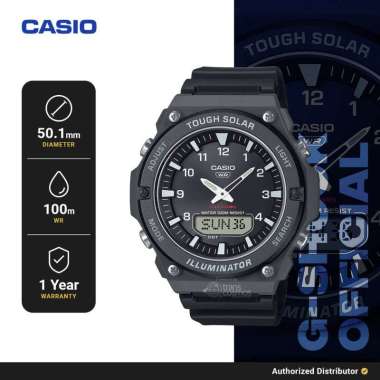 Jam Tangan Analog Digital Pria Casio AQ-S820W-1AVDF Solar Powered Original Black