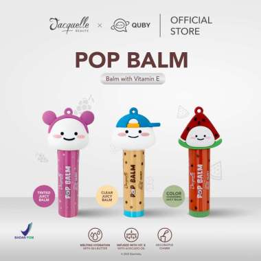 Jacquelle Pop Balm - Quby Edition Lip Balm with Shea Butter, Avocado Oil, dan Vitamin E Wattamelon