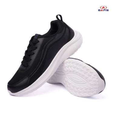 DANS - Sepatu Dewasa Pria dan Wanita - Brevin | Sneakers Warna Hitam dengan Sol Empuk & Ringan 40 Hi