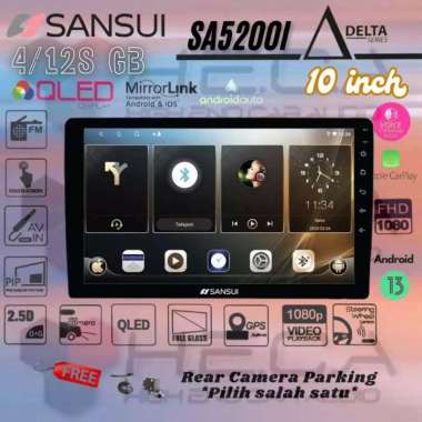 Sansui DELTA Series 4/128 GB Android 10″ Inch QLED SA-5200I Head Unit Tape Mobil + Rear Camera
