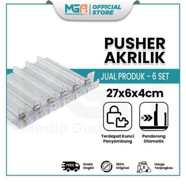 PUSHER . 6 PCS / TEMPAT . / RAK . AKRILIK / PUSHER AKRILIK DISPLAY MINIMARKET