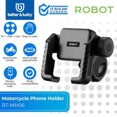 ROBOT RT-MH06 Holder Handphone Motor Stang Half-Body Design Silicon