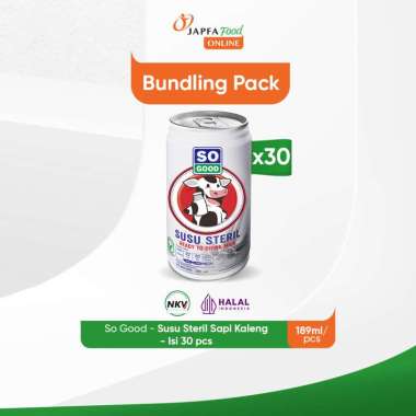 So Good Susu Sapi Steril Kaleng / Can 189ml - Isi 30 pcs