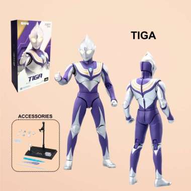 Action Figure Ultraman Series Gaia Orb Zero Zeta Tiga ZD Toys Mainan pajangan Ada stand base Tiga Po