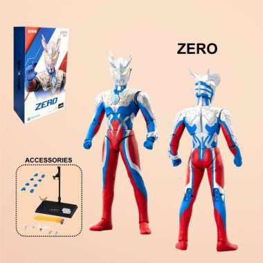 Action Figure Ultraman Series Gaia Orb Zero Zeta Tiga ZD Toys Mainan pajangan Ada stand base Zero Po