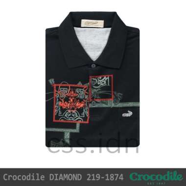 Kaos Kerah Pria Crocodile Diamond 219-1874 Hitam XL