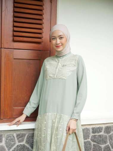 Ederra Zanera Dress / Dress Wanita / Atasan Wanita L/XL Mint