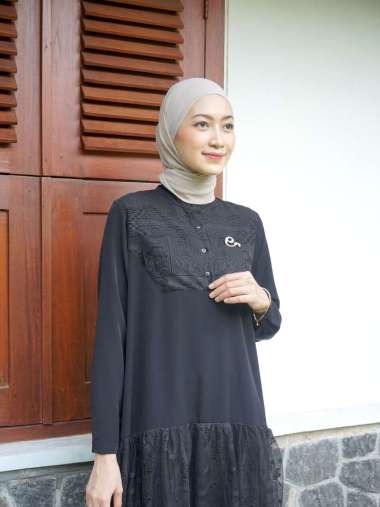 Ederra Zanera Dress / Dress Wanita / Atasan Wanita L/XL Black